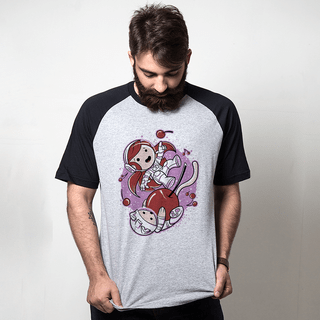 CAMISETA RAGLAN CINZA - CHERRY SPACE