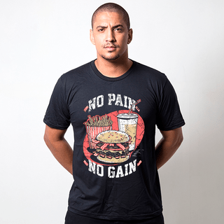 CAMISETA PRETA - NO PAIN, NO GAIN