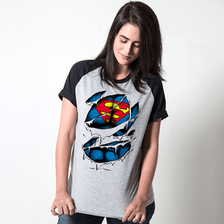 CAMISETA RAGLAN CINZA - SUPER JORDAN