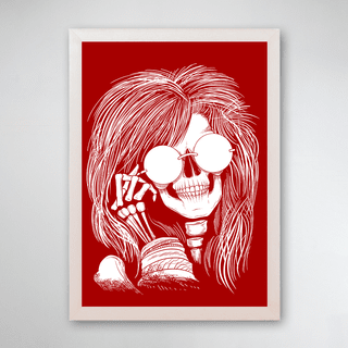 PÔSTER COM MOLDURA - JANIS JOPLIN SKULL