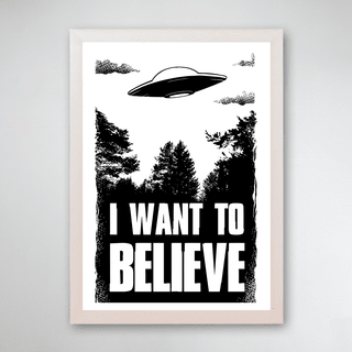 PÔSTER COM MOLDURA - I WANT TO BELIEVE