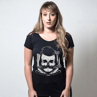 CAMISETA PRETA - BARBER SKULL