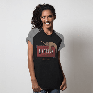 CAMISETA RAGLAN PRETA - NAPFLIX