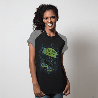 CAMISETA RAGLAN PRETA - P SHERMAN