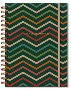 Caderno colegial 10 matérias - Kraft zigzag