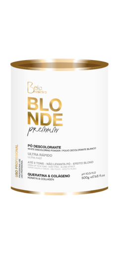 Pó Descolorante Blond Premium Branco 500g - Bella Brasileira