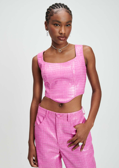 TOP CORSET CROPPED BARBIE ROSA