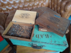 Caja de habanos cigarros de madera $ unitario - Un Viejo Almacén Antigüedades