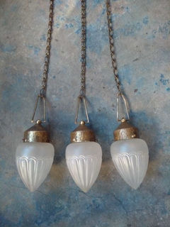 Lámpara Colgante con Plafon y Cadena. Piezas Originales y Antiguas - tienda online