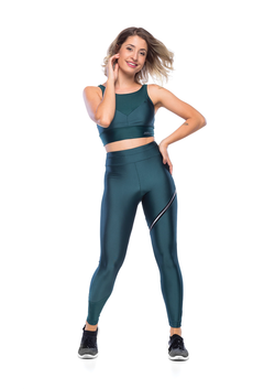 Top Cropped Reflect Verde Escuro