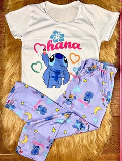 Pijama Largo Niños Stitch Violeta (Manga Corta)