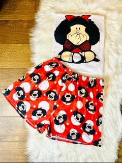 Pijama Corto Adulto Mafalda Rojo