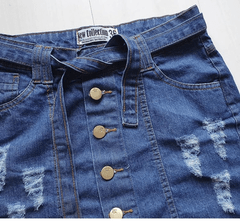 Saia jeans com botões 38 na internet