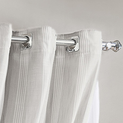 Cortina Cinza em linho misto com listras suaves e voil - cortina com duas camadas 3,00 X 2,80M na internet