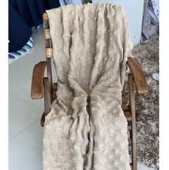 Xale Decorativo em tricot para cama 2m x 1,50m Bege - loja online