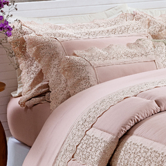 Coleção Valerie rosa chá - 2 enxovais completos para cama Casal com 73 cm de altura Edredom + lençol + almofadas 300 fios egípcios na internet
