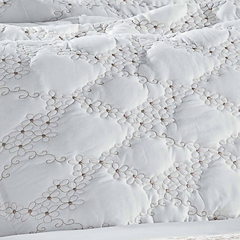 Coleção luxo - Jogo de lençol king 400 fios Branco bordado 4 peças na internet