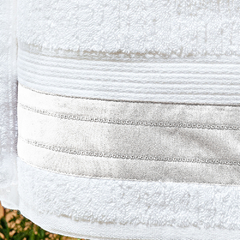 Coleção Galles - Jogo de toalha de banho 5 peças - Jogo de toalha de banho branca com barrado bordado branco - comprar online