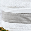 Coleção Galles - Jogo de toalha de banho 5 peças - Jogo de toalha de banho branca com barrado bordado platino