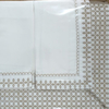 Jogo de lençol queen com bordado clássico no percal 400 fios 100% algodão - branco com bordado cáqui dourado - loja online
