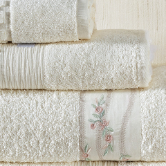 Coleção Lisse - Jogo de toalha de banho Bordada 100% algodão com 5 peças na internet