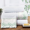 Coleção maiori - Jogo de toalha de banho Bordada com 5 peças - branca com bordado richelieu verde