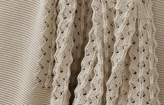 Xale Decorativo em tricot para cama 2m x 1,50m Bege - comprar online