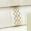 Coleção Piero - Jogo de toalha de banho Bordada com 5 peças - toalha de banho branca com bege