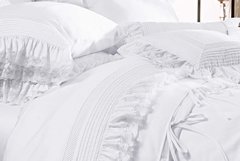 Duvet King branco em algodão egípcio 300 fios com renda - Capa para edredom - loja online
