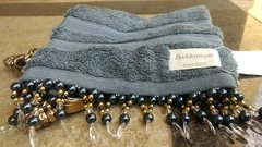 Toalha Para Lavabo Bordada Com Pedraria azul e Dourado - loja online