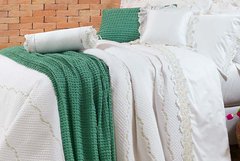 Manta Decorativa em tricô para cama ou sofá 2,00 x 1,50 m - Verde - comprar online