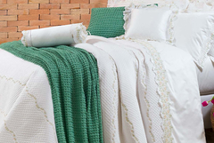Manta Decorativa em tricô para cama ou sofá 2,00 x 1,50 m - Verde - LOJA VIRTUAL DA CASA ENXOVAIS DE LUXO - Loja para cama posta, mesa posta, banho e decoração