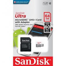 MEMORIA MICRO SD CLASE 10 SANDISK 64 GB en internet