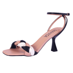 Sandália Preta e Nude Salto Taça - comprar online