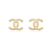 Brinco CC Chanel Cravejado - Banho Ouro 18k