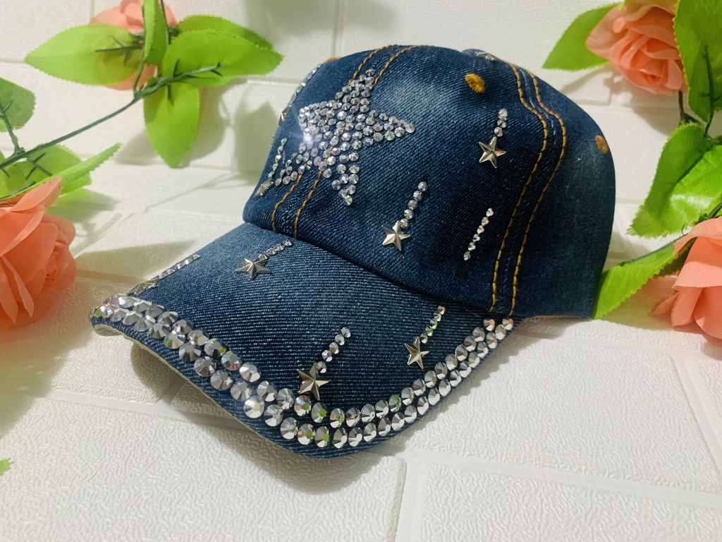 Boné feminino jeans com sales strass