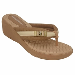 Tamanco Anabela Piccadilly Flatform 540357 - Bege