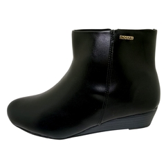 Bota Cano Curto Modare 7076.100 Anabela - Preta Lisa - comprar online