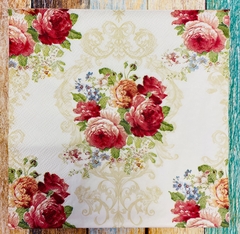 SERVILLETA DECOUPAGE ROSAS CON GUARDAS