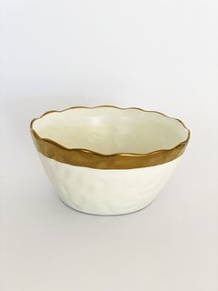 BOWL BLANCO CON BORDE DORADO