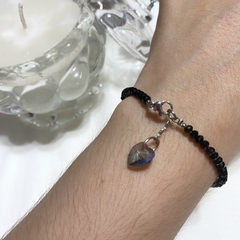 Pulsera swar Negro y Corazon - comprar online