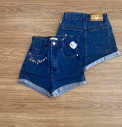 Shorts Jeans Barra Sal e Pimenta Escuro - comprar online