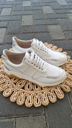 ZAPATILLAS MOSCU CUERO BLANCO/PLATA