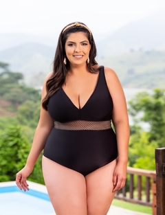 Maiô Plus Size Bojo Opcional Detalhe Elástico Transparente