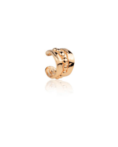 Brinco Piercing com Detalhes em Bolinha Dourado Banhado a Ouro 18k