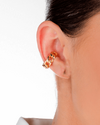 Brinco Piercing Estilo Corrente Dourado Banhado a Ouro 18k