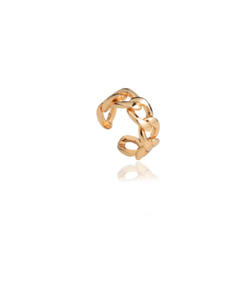 Brinco Piercing Estilo Corrente Dourado Banhado a Ouro 18k