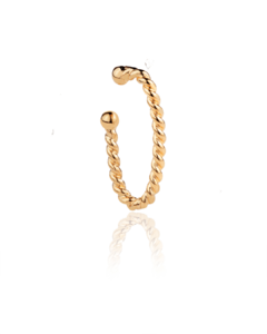 Brinco Piercing Ear Hook com Detalhes Dourado Banhado a Ouro 18k