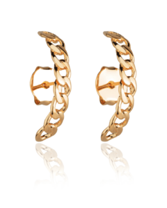 Brinco Ear Hook Estilo Corrente Dourado Banhado a Ouro 18k