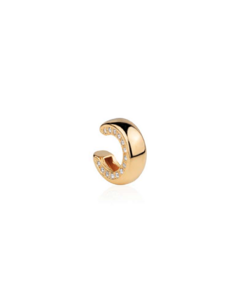 Brinco Piercing com Detalhes em Zirconia Dourado Banhado a Ouro 18k